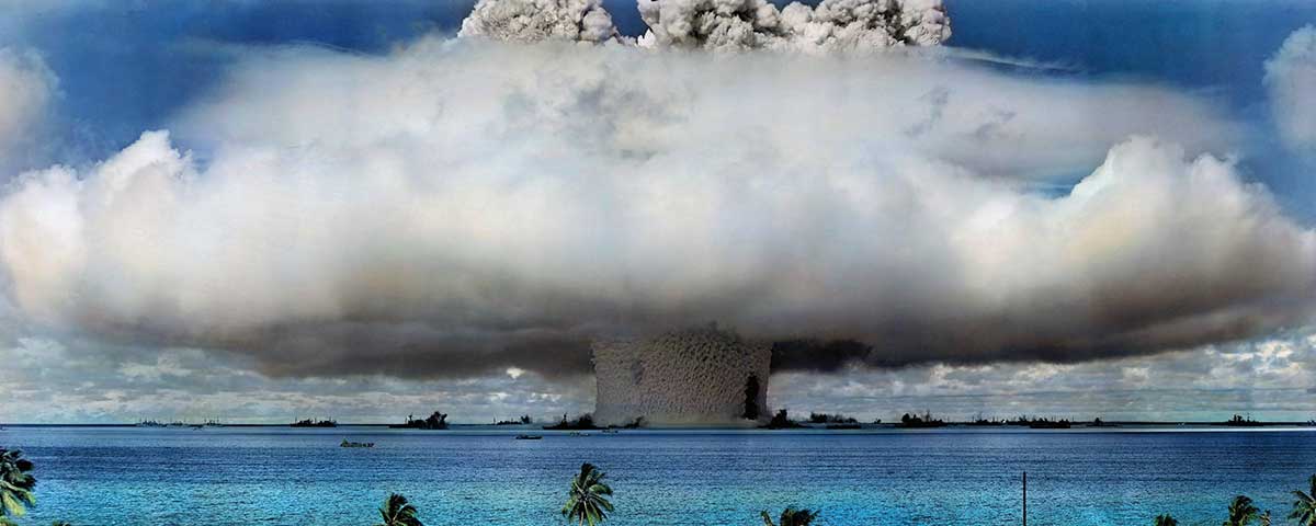 Operation Crossroads (Test: Baker) Bikini Atoll, Marshall Islands - July 25, 1946. Click on this image for more info.